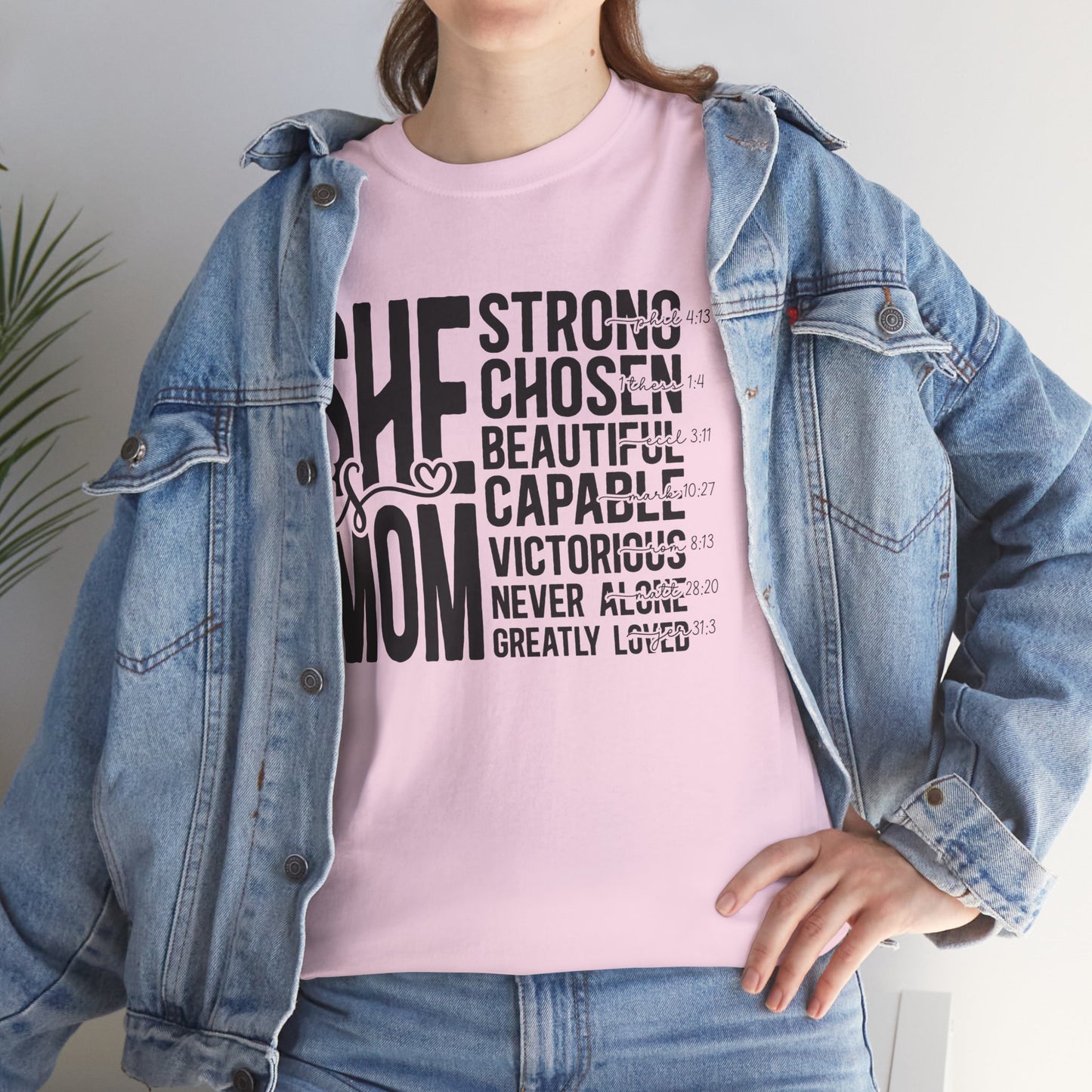 Empowering Mom T-Shirt - Strong, Chosen, Beautiful, Capable Design