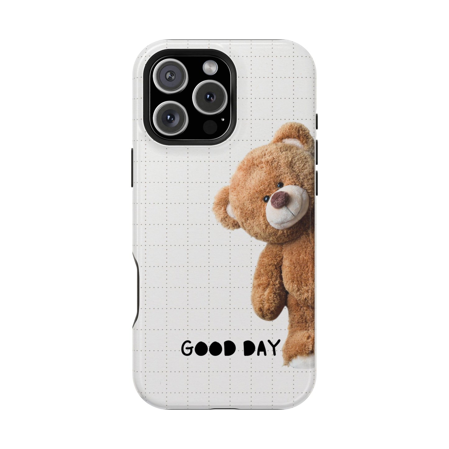 Good Day Teddy Bear MAGNETIC Phone Cases, Cute, Gift for Friends, Teddy Bear Lover's Case