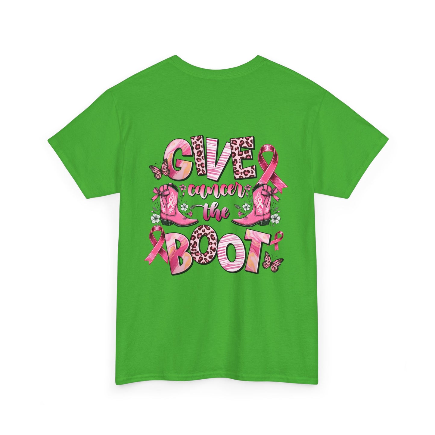 Breast Cancer Awareness Tee - "Give Cancer the Boot" Unisex Cotton Shirt
