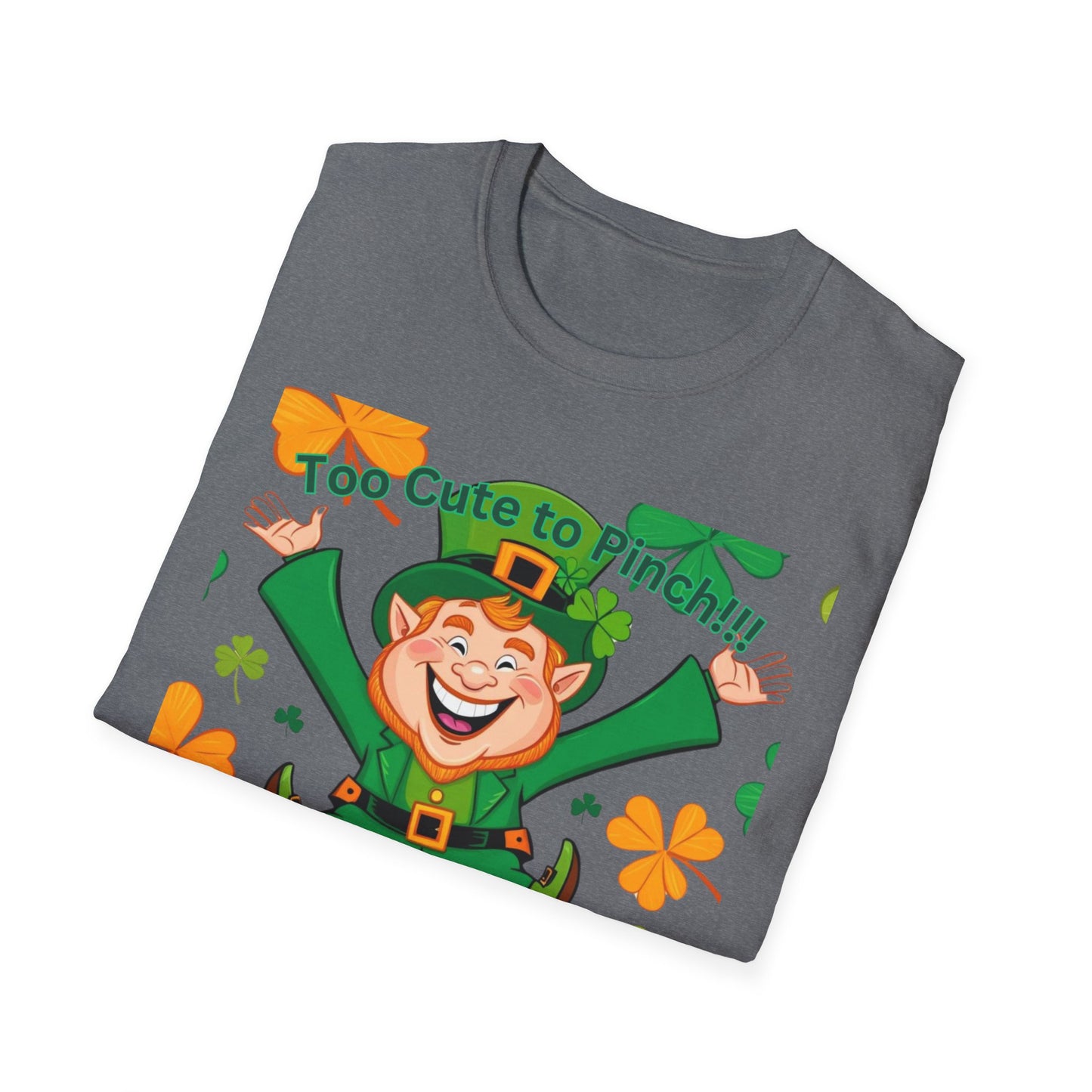 Cute St. Patrick's Day T-Shirt - 'Too Cute to Pinch' Unisex Softstyle Tee