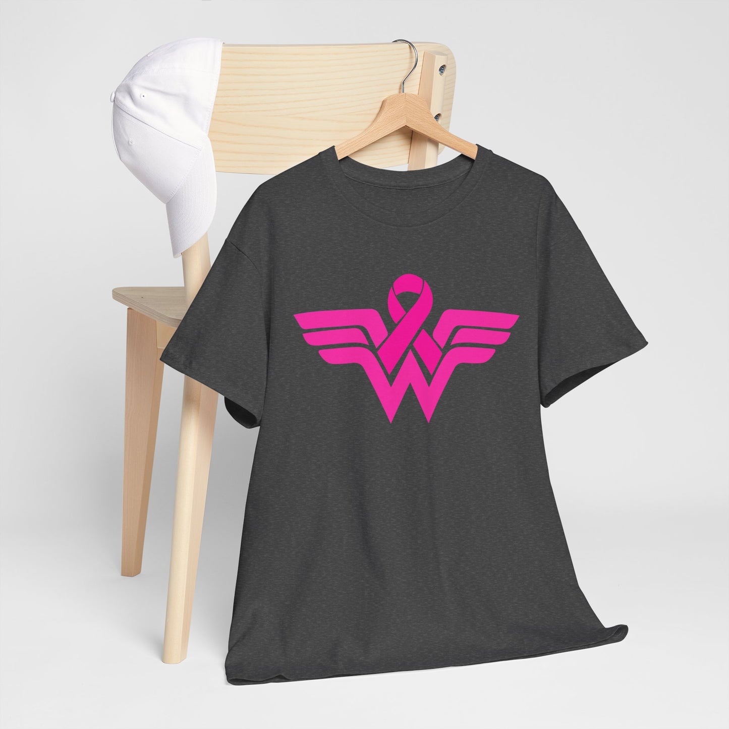 Empowerment Unisex Heavy Cotton Tee - Pink Wings & Ribbon Design