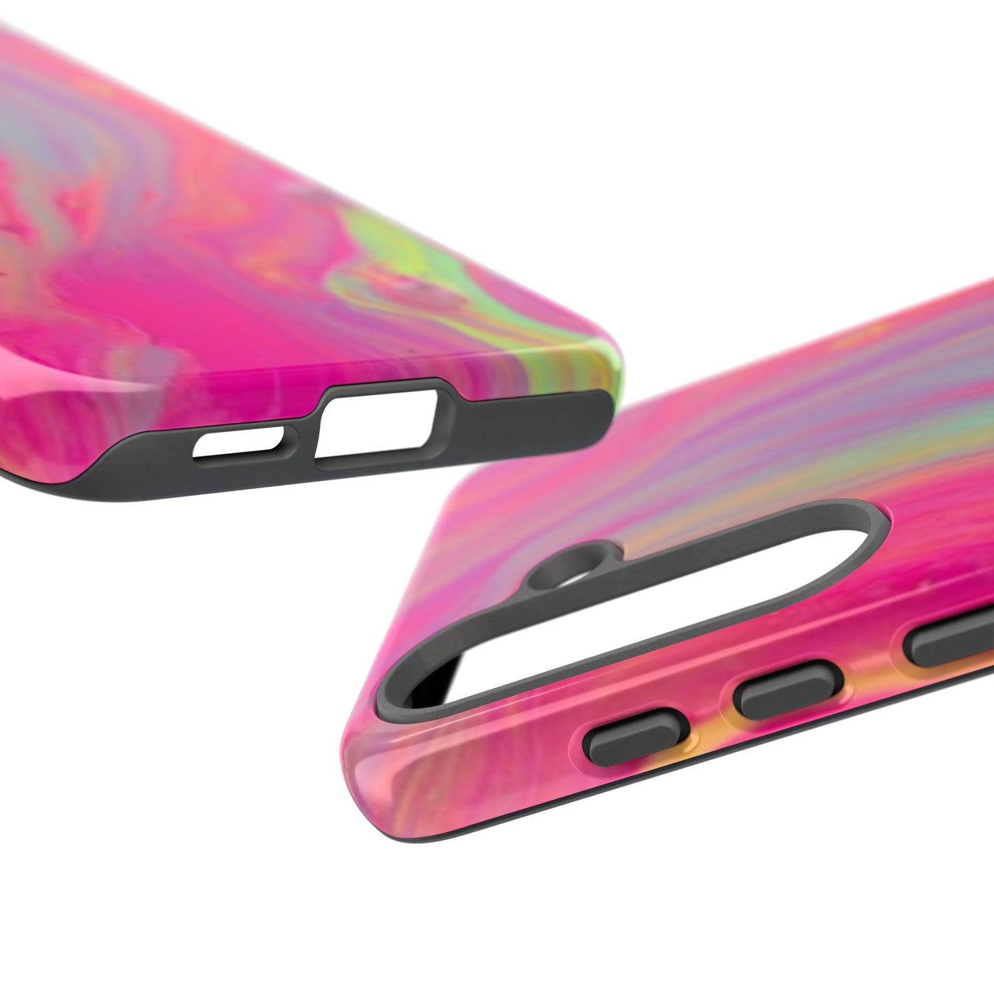 Pink Trendy Futuristic Tough Phone Case with Colorful Abstract Design for Samsung