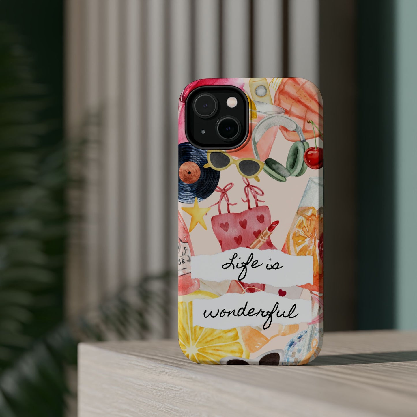 Life is Wonderful, Stylish Phone Cover, Cute Phone Accessory, Gift for Her, Summer Vibe Phone Case