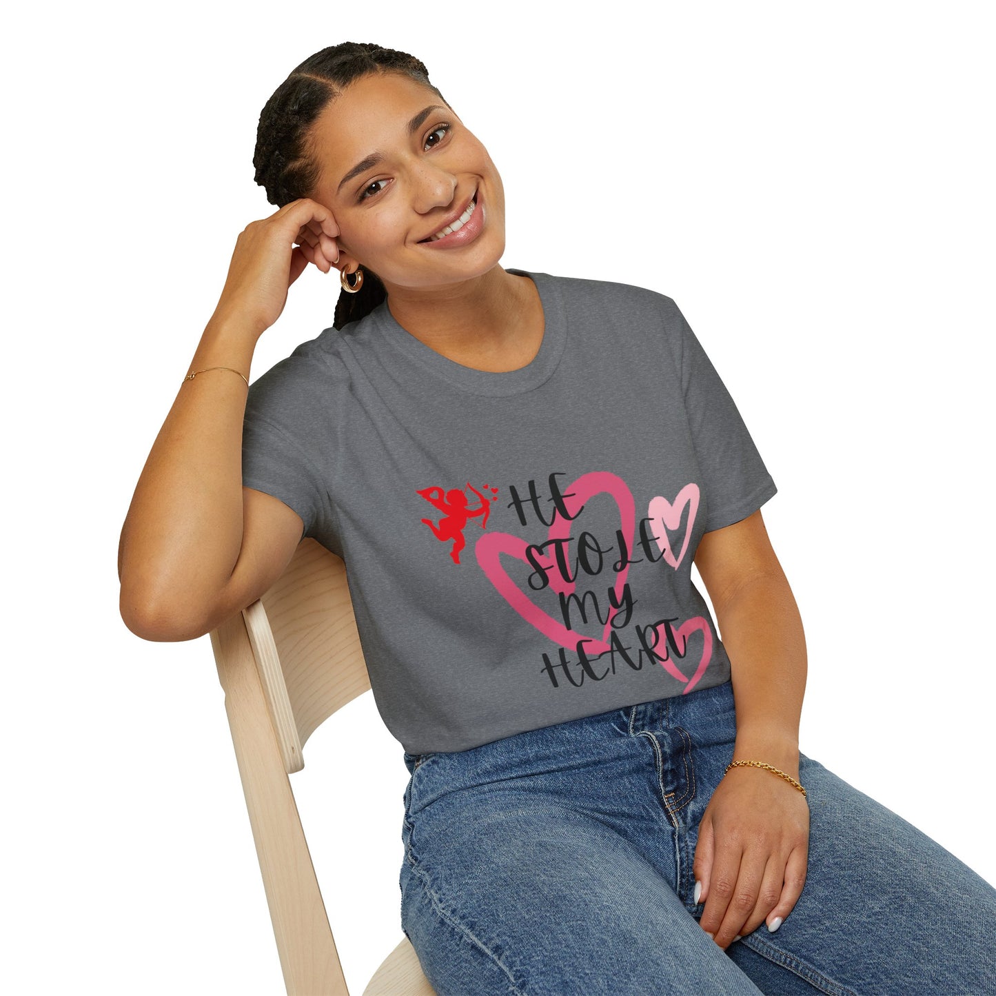 He Stole My Heart Unisex T-Shirt - Cute Valentine’s Day Couple Shift
