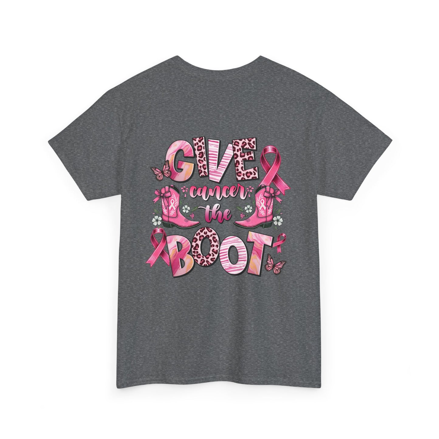 Breast Cancer Awareness Tee - "Give Cancer the Boot" Unisex Cotton Shirt