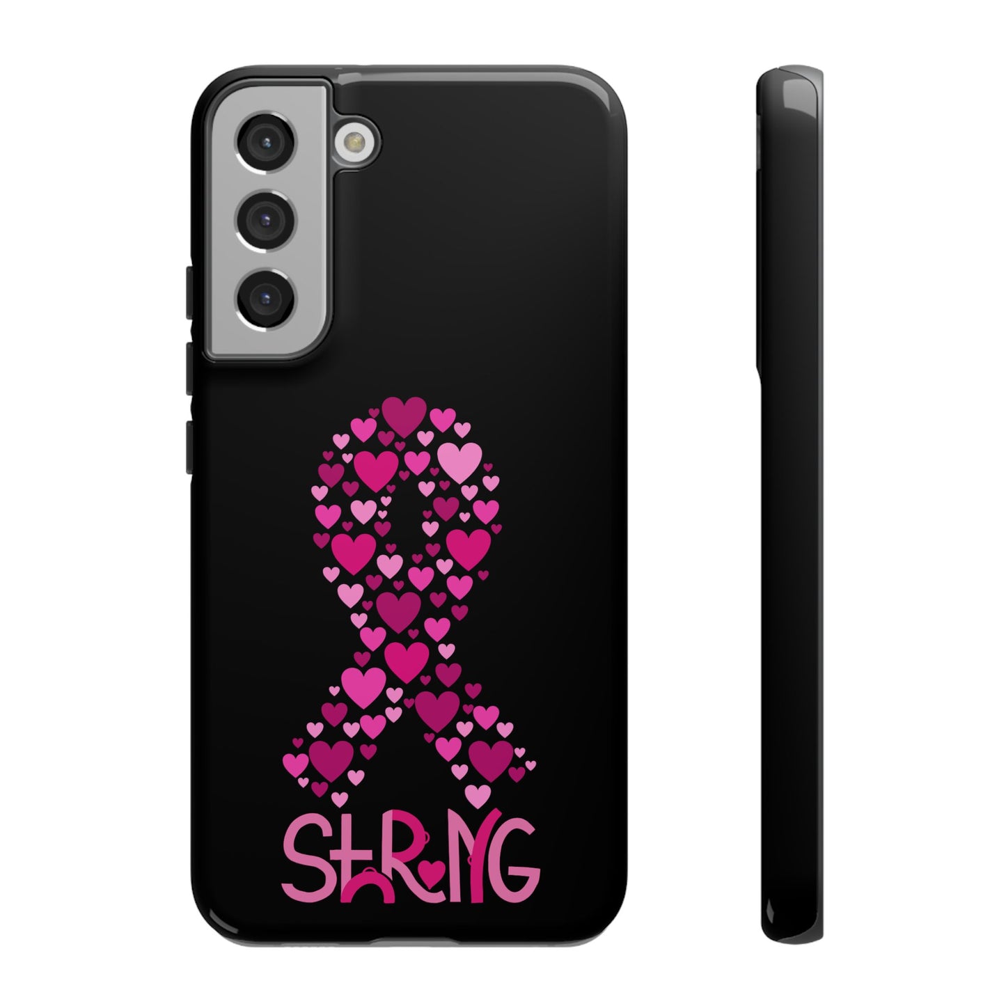 Pink Ribbon Phone Case - Strong Heart Design, Cancer Awareness, Gift for Supporters for Samsung