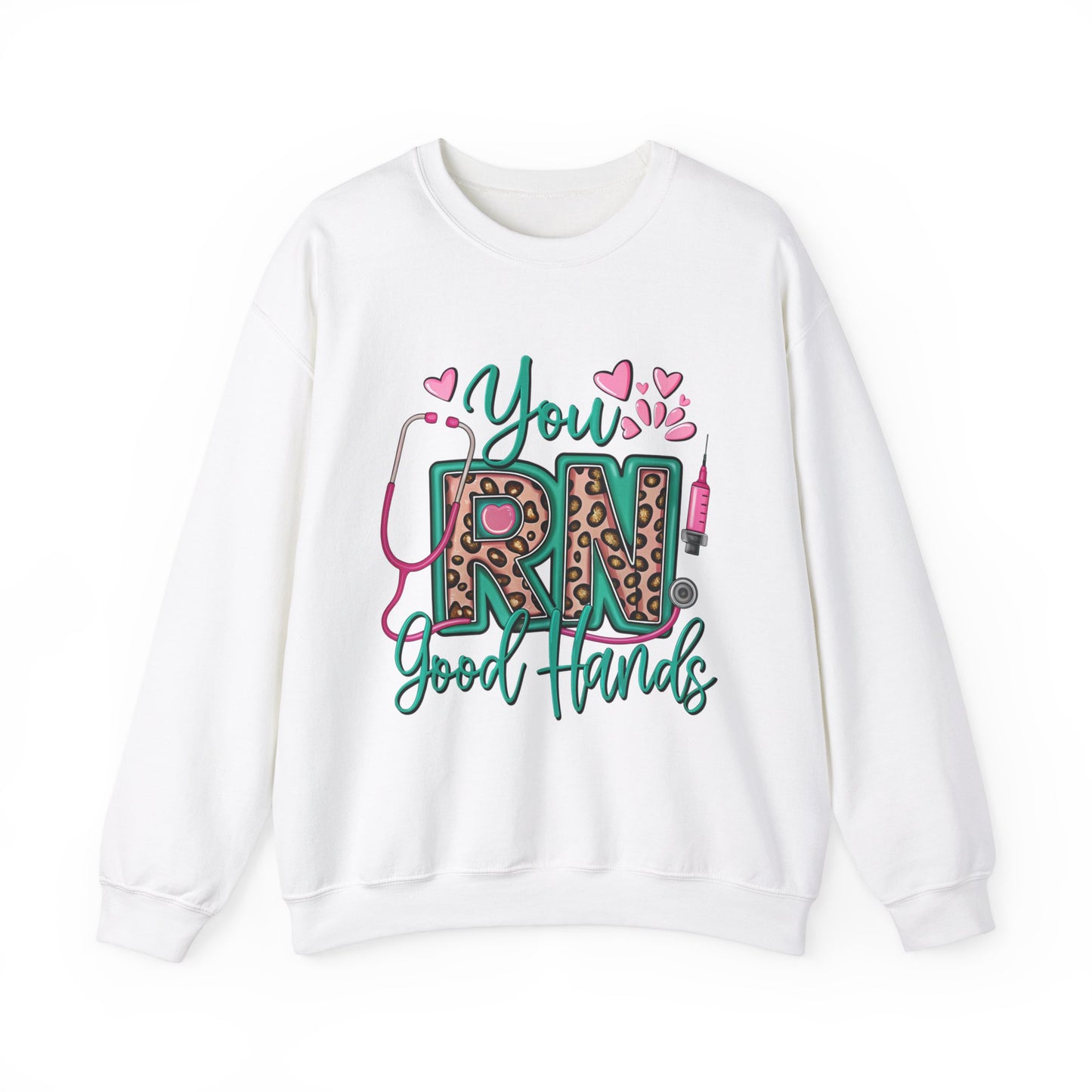 You RN Good Hands Sweatshirt - Cozy Unisex Crewneck for Nurses
