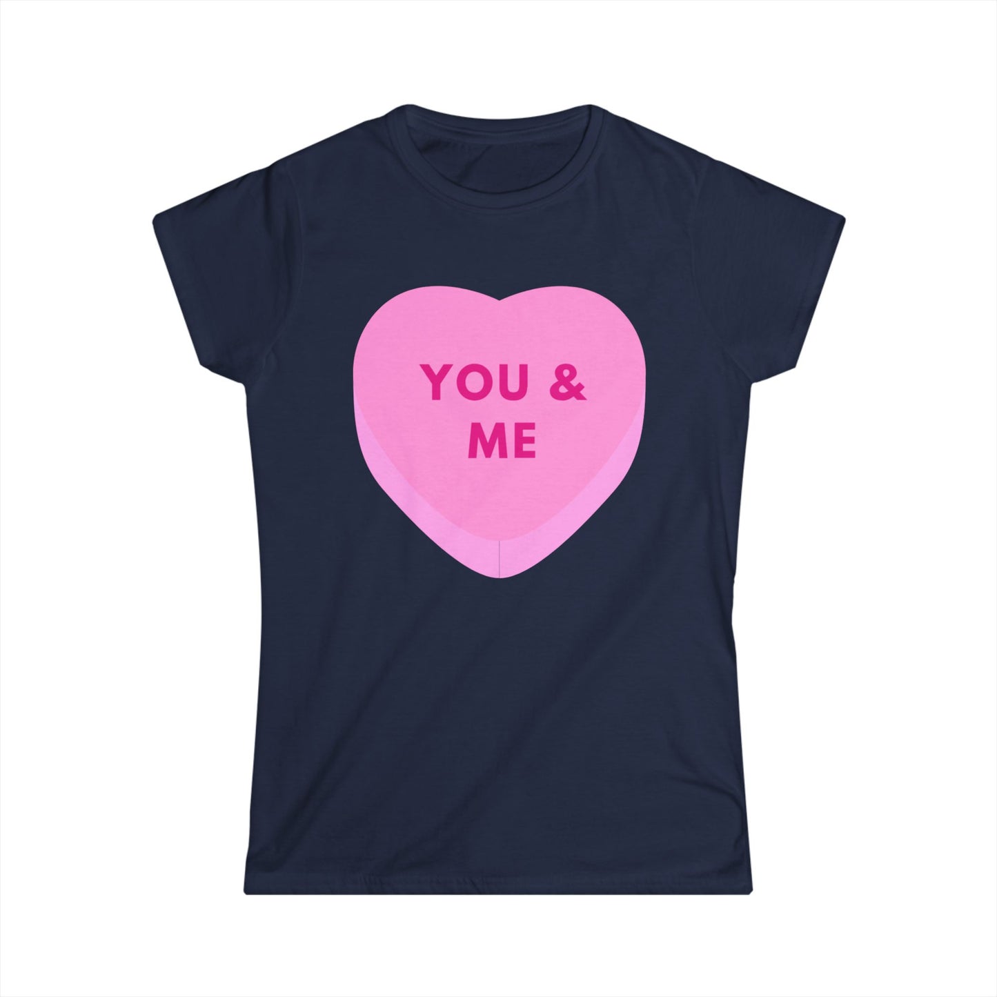 Valentine's Day Women's Softstyle Tee - 'You & Me' Heart T-Shirt