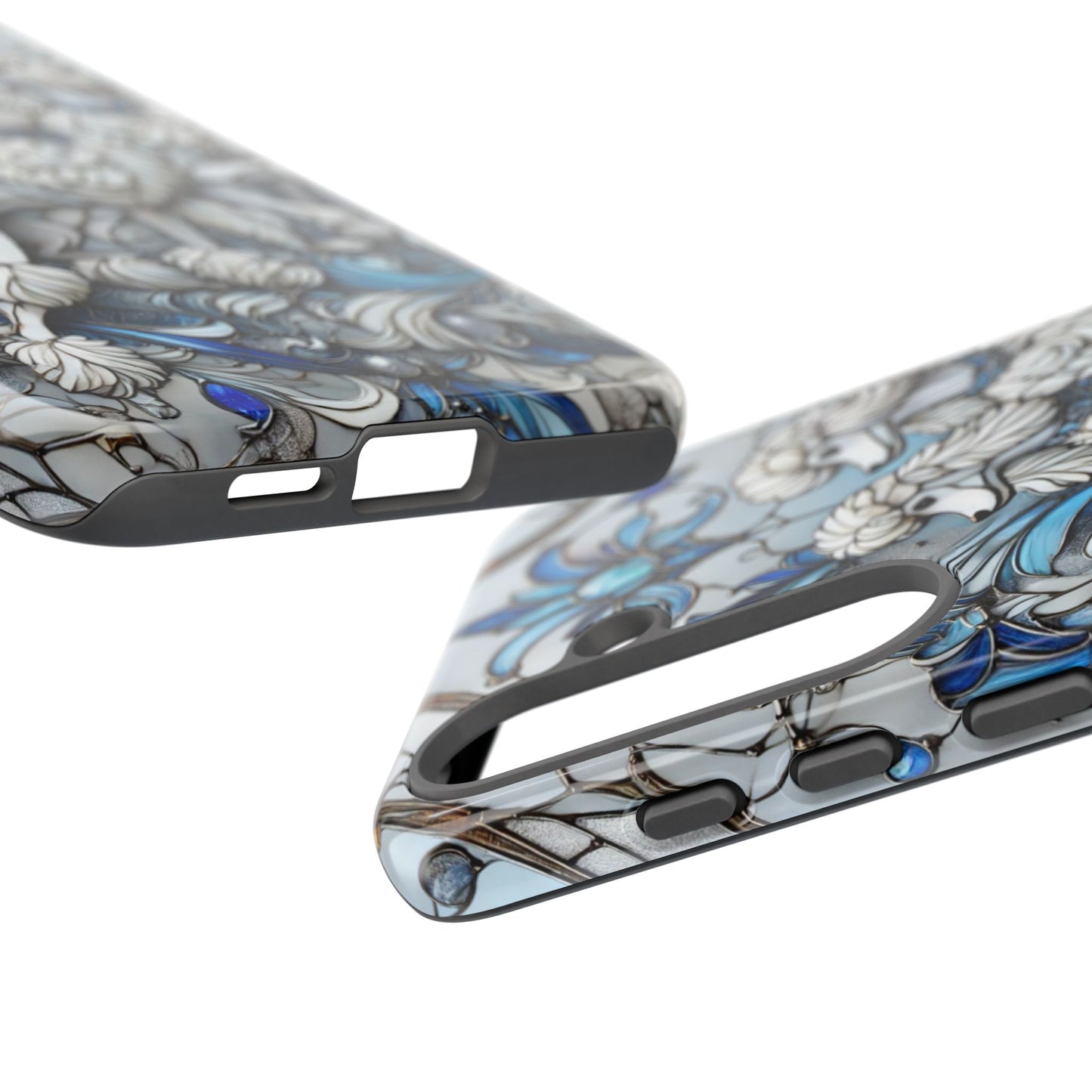 Phone Case - Elegant Blue and White Poodle Art for Samsung Phone