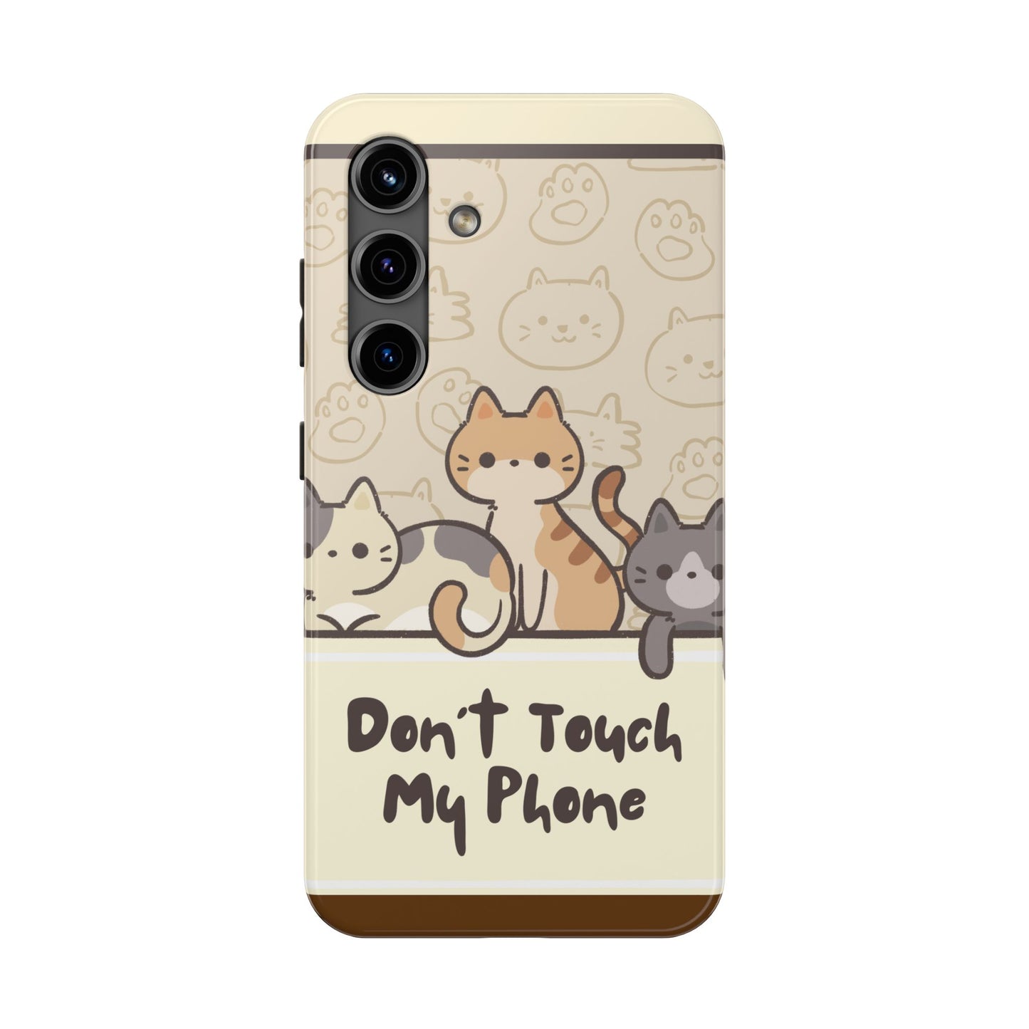 Cute Cat Tough Phone Case - Don’t Touch My Phone!