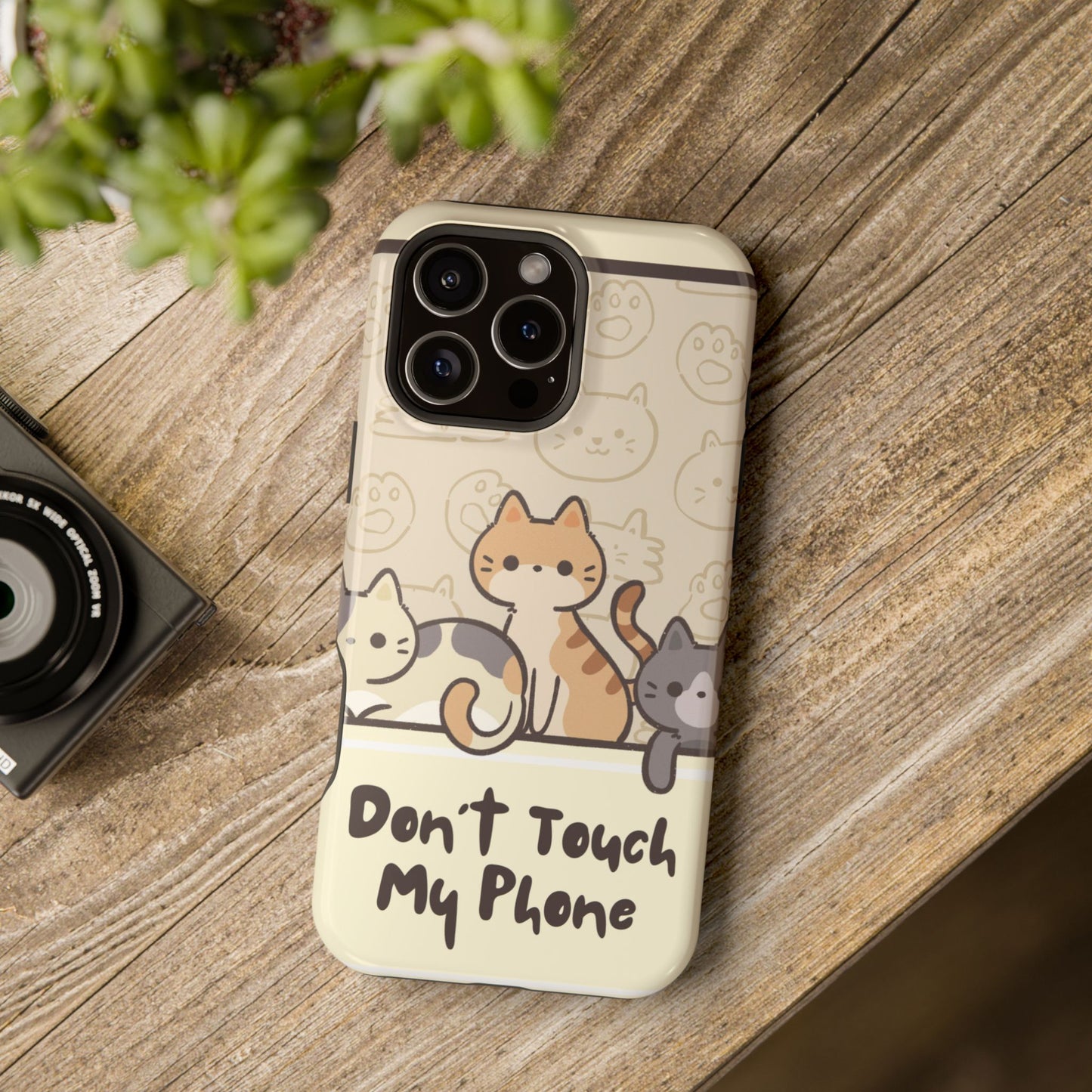 Cute Cat Tough MAGNETIC Phone Case - Don’t Touch My Phone!