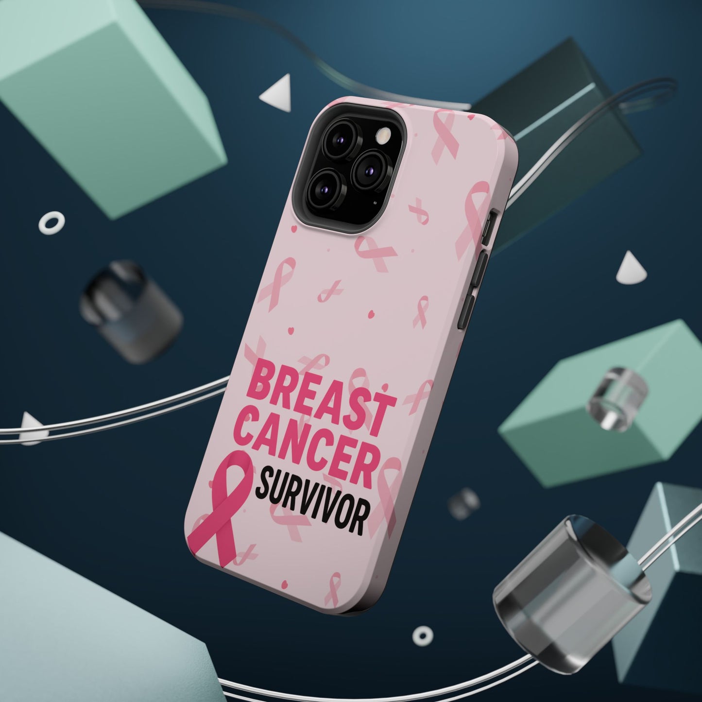 Breast Cancer Survivor Magnetic Phone Case, Impact-Resistant, Pink Ribbon for Iphone