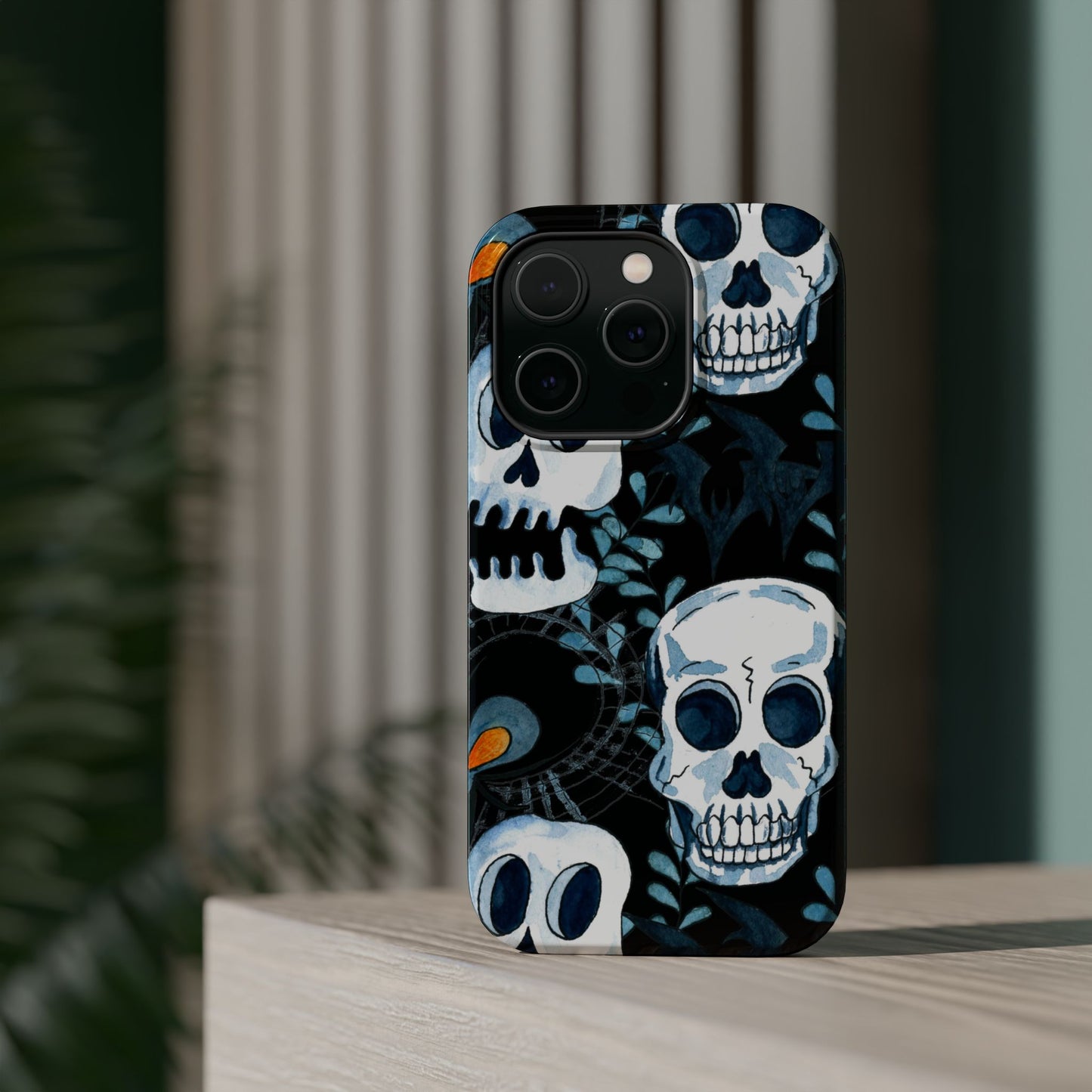 Phone Case - Skull Magnetic Impact-Resistant Case - Halloween - FREE Shipping for Iphone