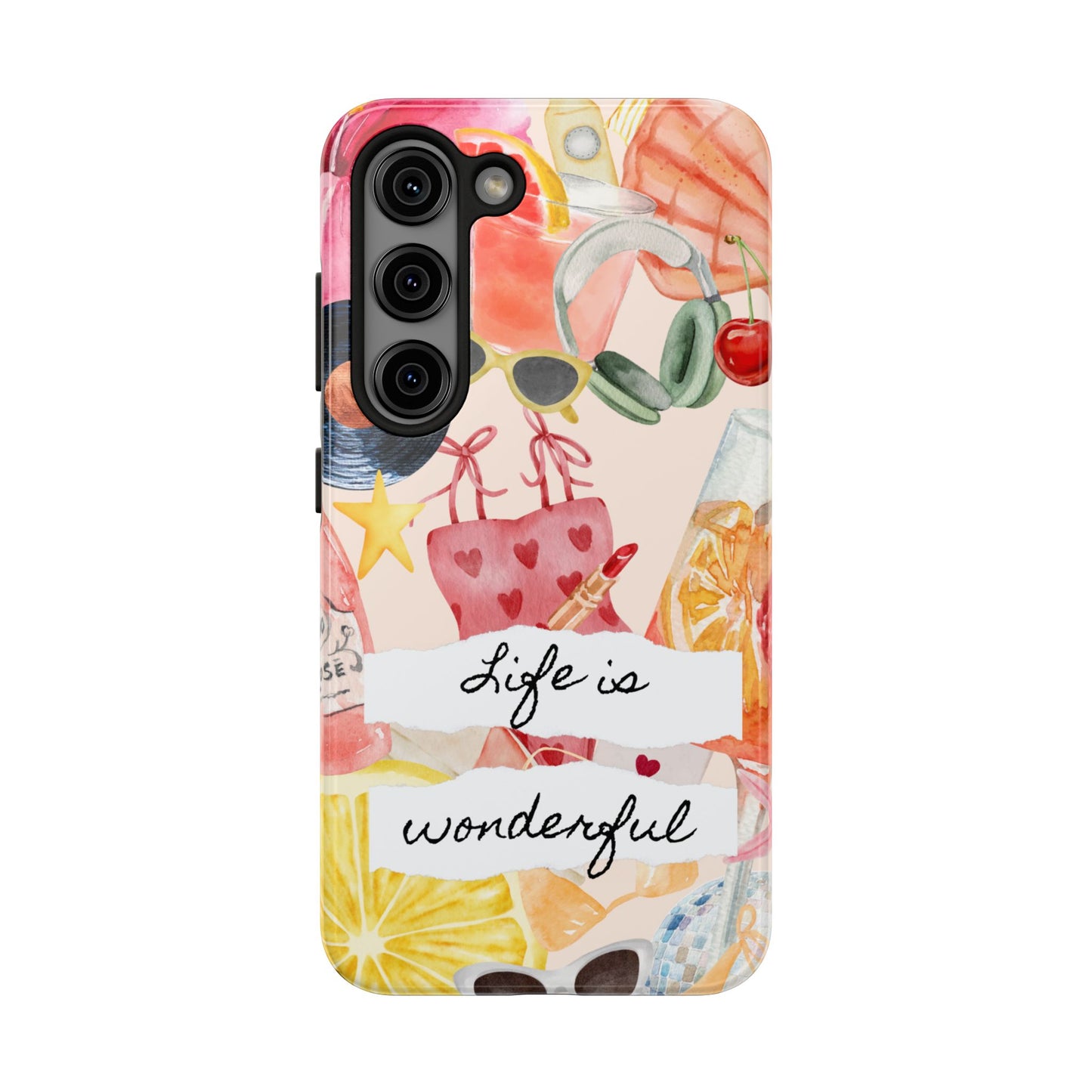 Life is Wonderful, Stylish Phone Cover, Cute Phone Accessory, Gift for Her, Summer Vibe Phone Case