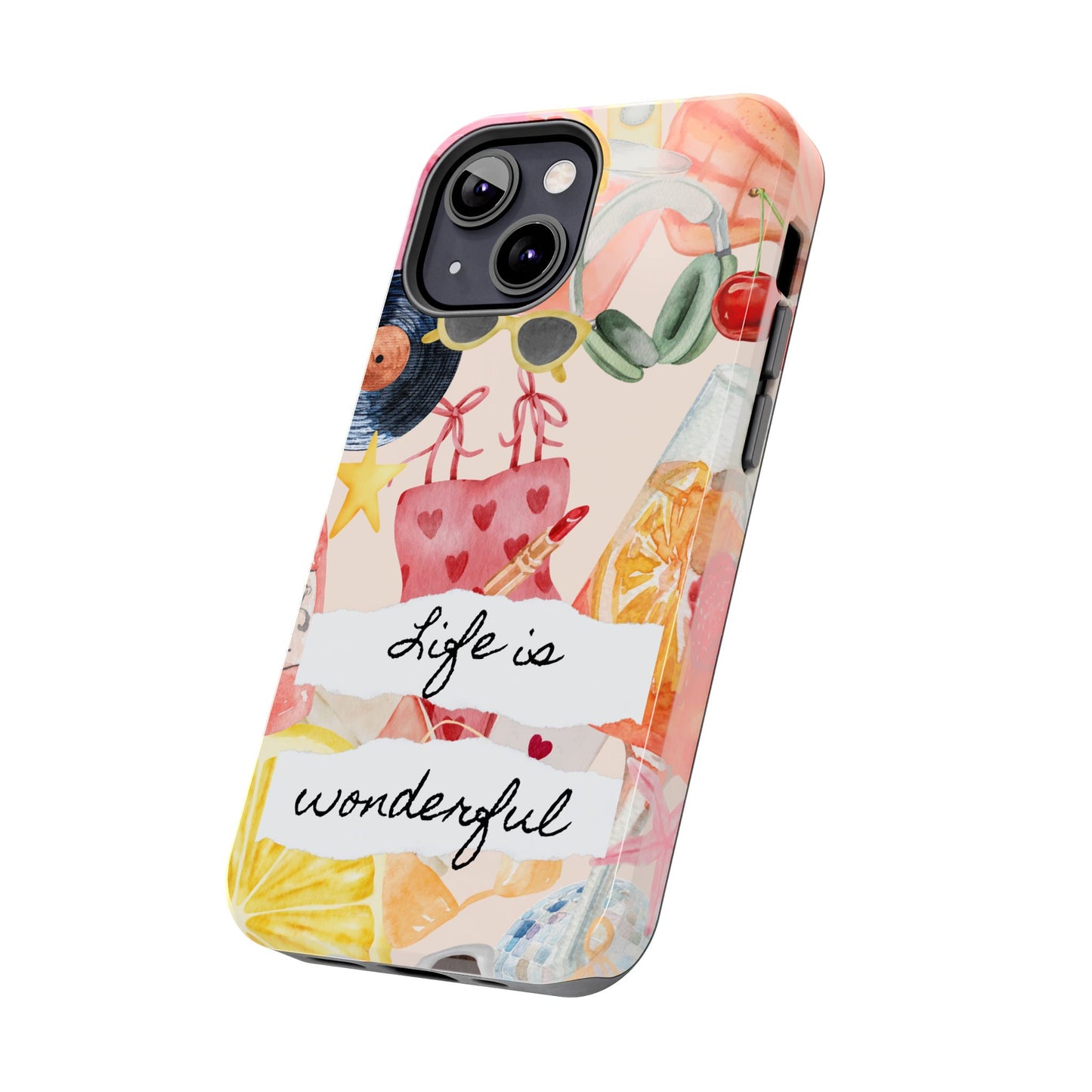Life is Wonderful, Stylish Phone Cover, Cute Phone Accessory, Gift for Her, Summer Vibe Phone Case