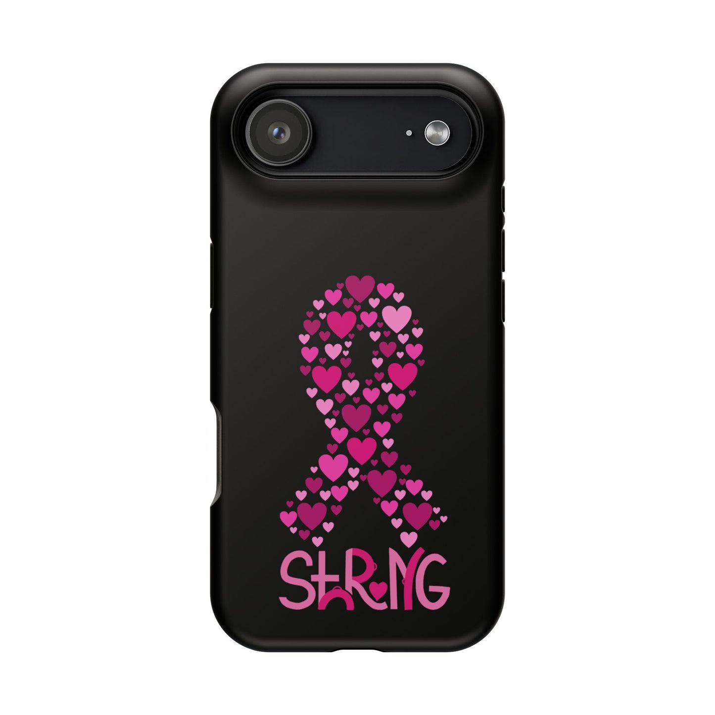 Pink Ribbon Magnetic Phone Case - Strong Heart Design, Cancer Awareness, Gift for Supporters for IPhone