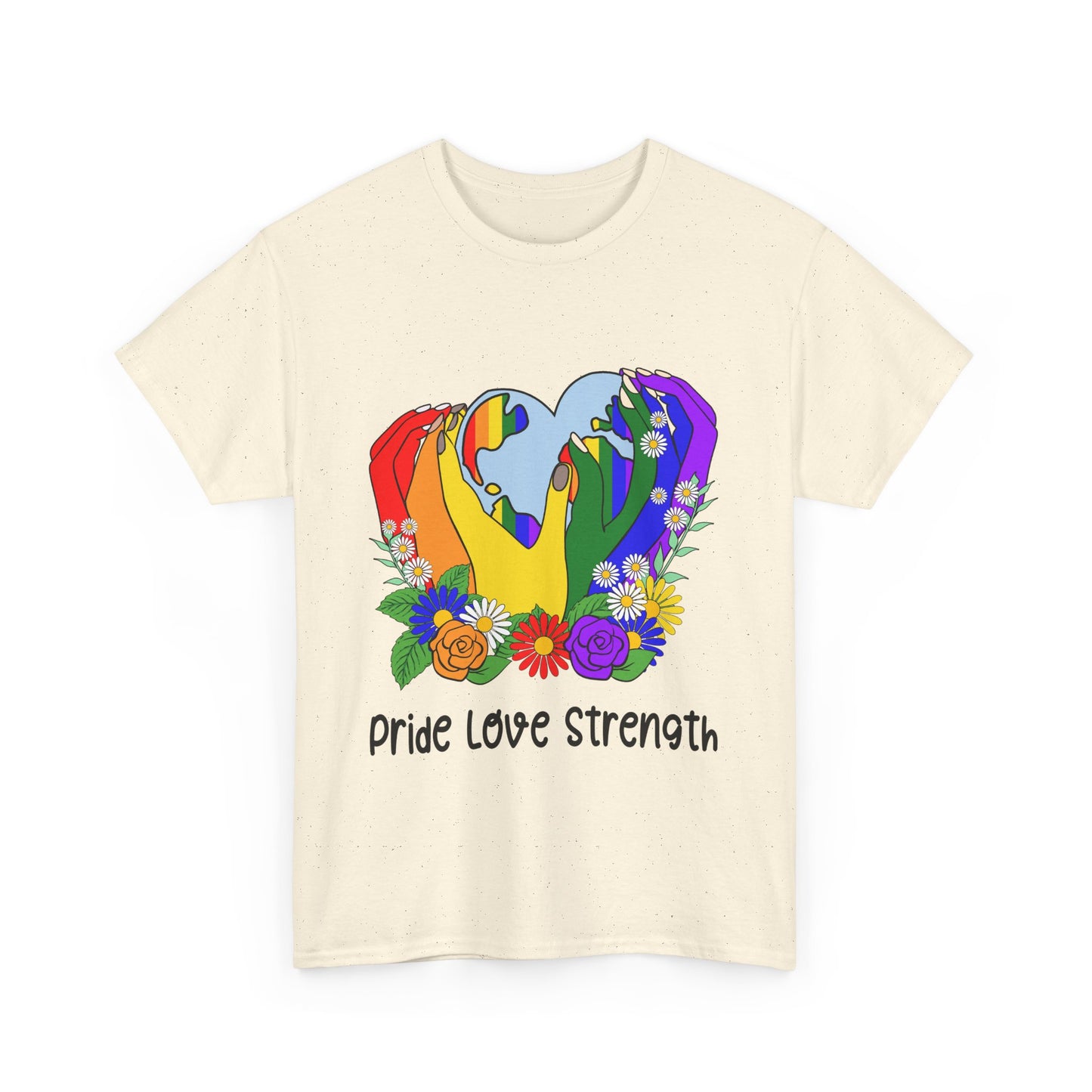 Pride Love Strength Unisex Cotton Tee - Celebrate Diversity and Unity