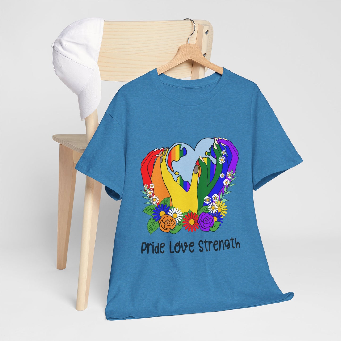 Pride Love Strength Unisex Cotton Tee - Celebrate Diversity and Unity