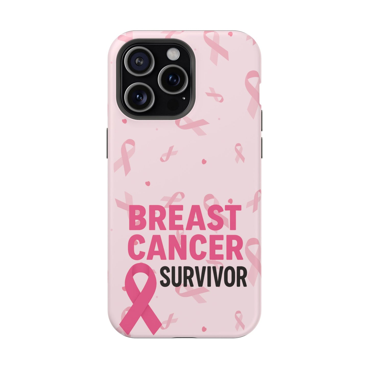 Breast Cancer Survivor Magnetic Phone Case, Impact-Resistant, Pink Ribbon for Iphone