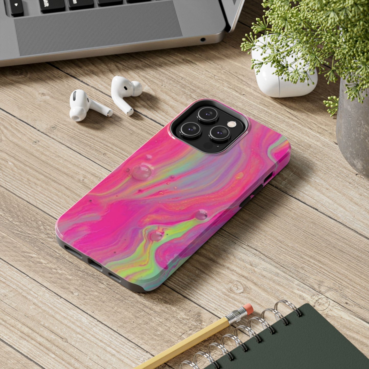 Colorful Swirl Futuristic Tough Phone Case, Stylish Durable Cover for Iphone