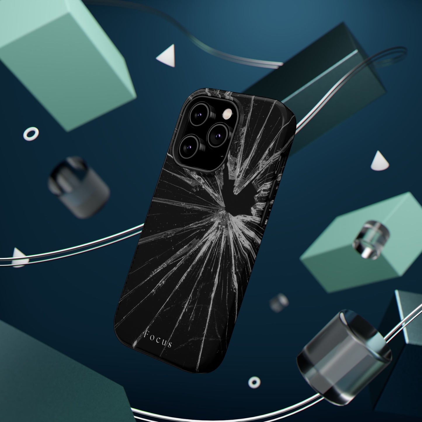 Durable Magnetic FOCUS Broken Glass Stylish Tough Case