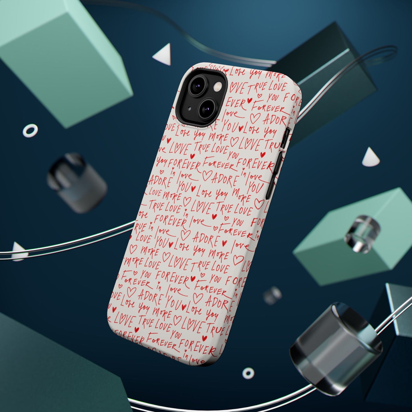 Love Hearts MAGNETIC Tough Case for iPhone, Cute Heart Design, Adore You Case, True Love Protection
