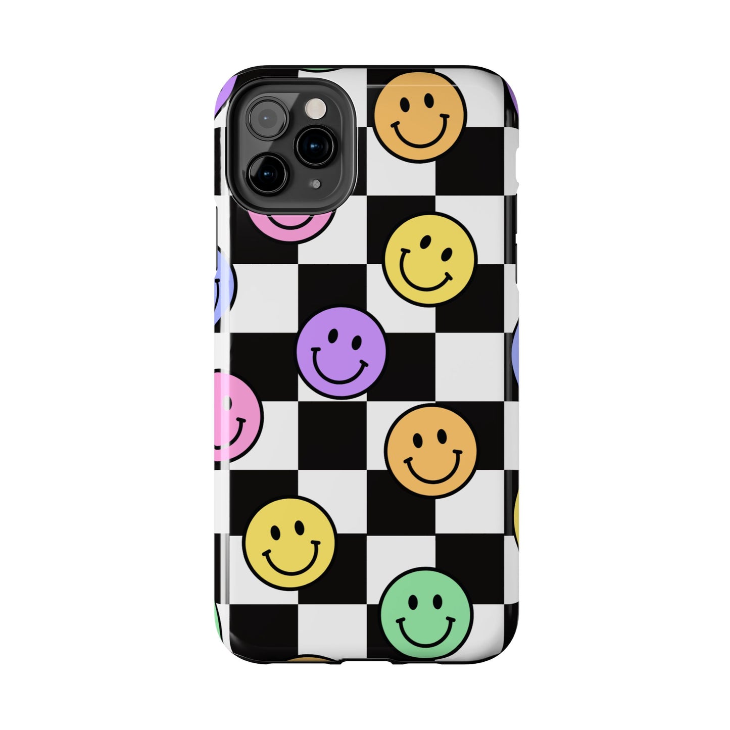 Colorful Smiley Face Phone Case, Durable Phone Cover, Fun Tech Accessories, Great for Gifts, Birthday, Holiday
