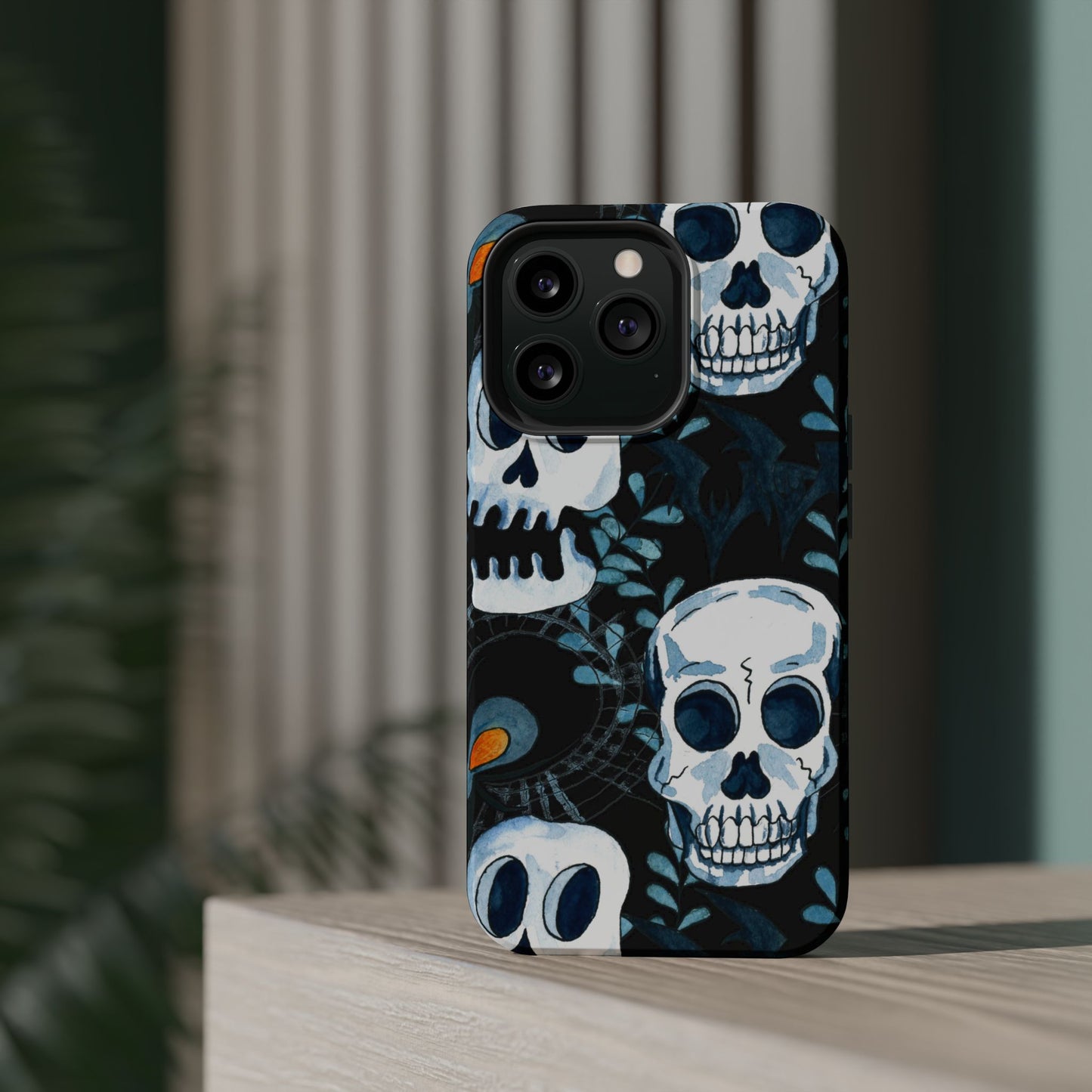 Phone Case - Skull Magnetic Impact-Resistant Case - Halloween - FREE Shipping for Iphone