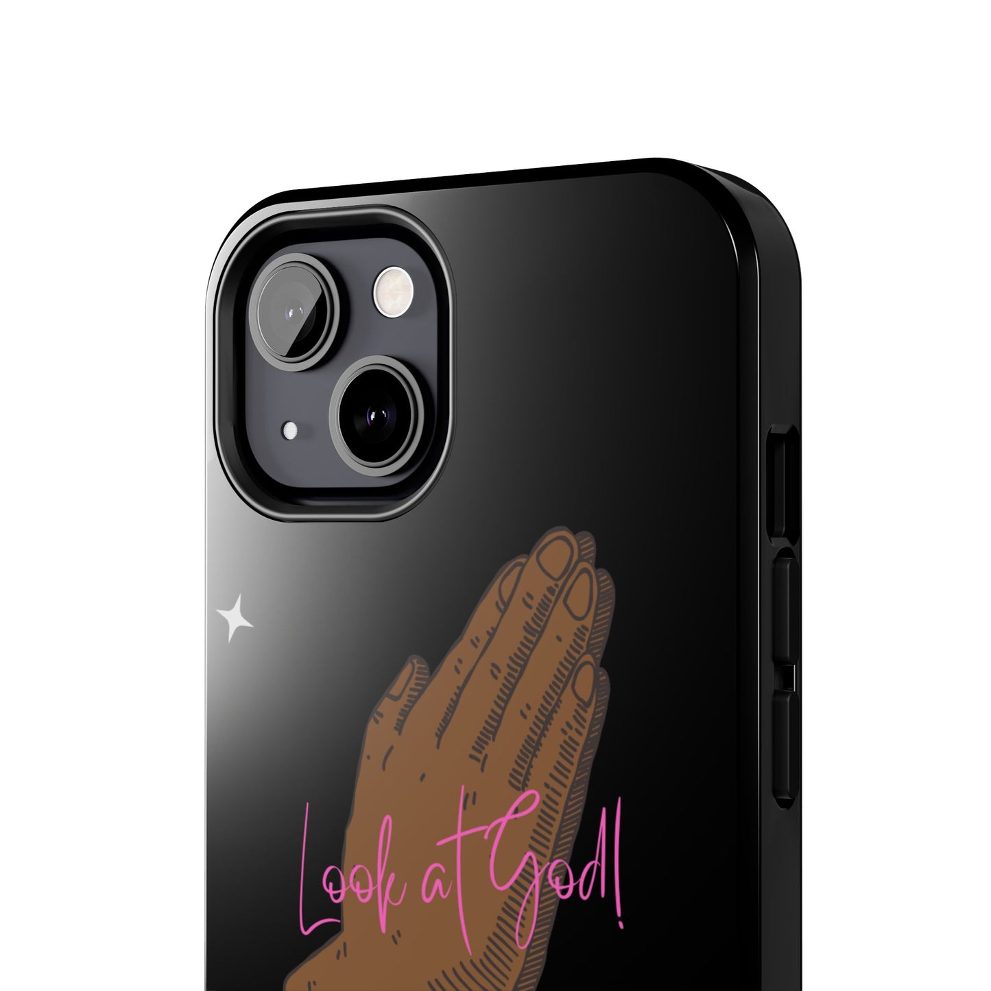 Phone Cases - 'Look at God' Praying Hands Religious Design Tough Case for iPhone