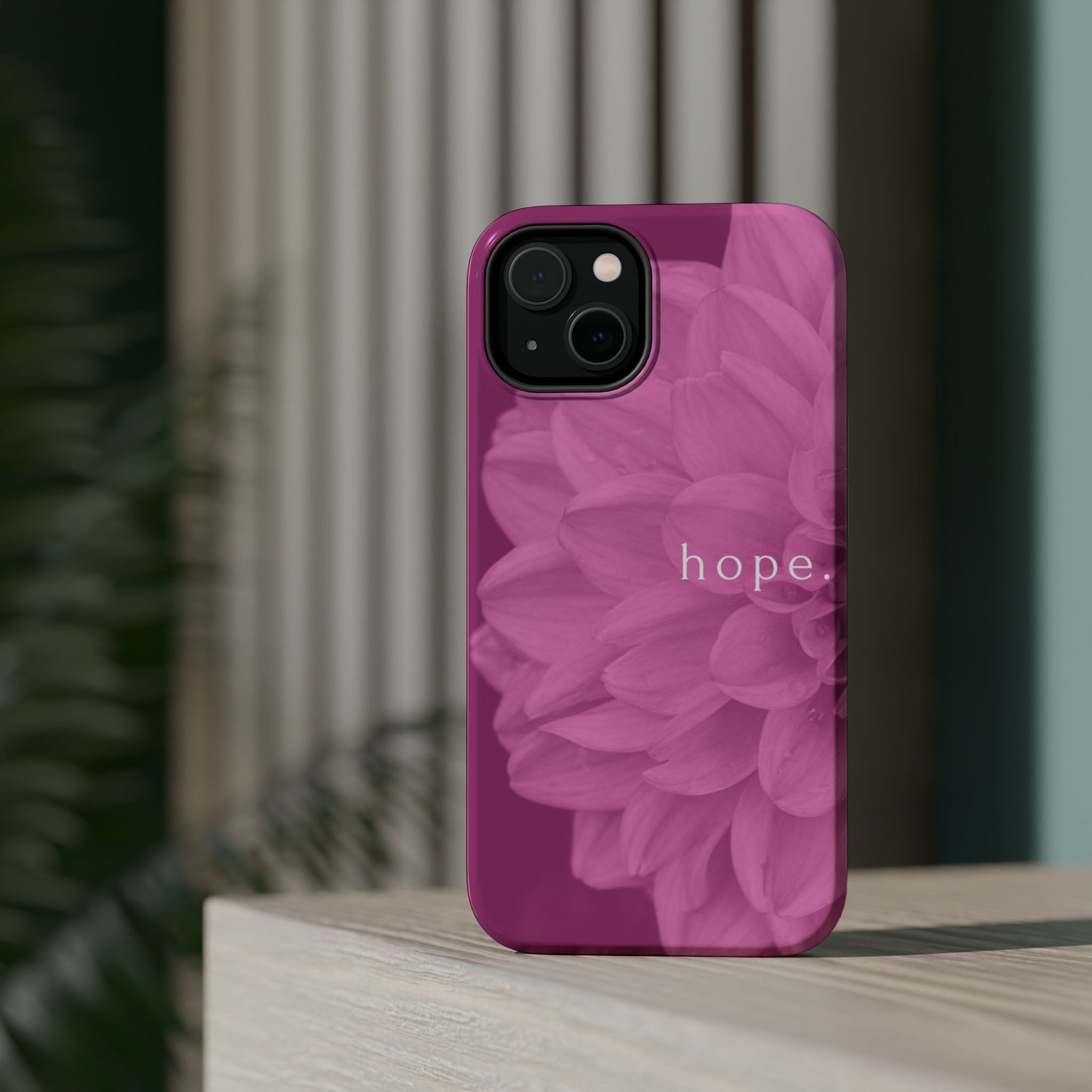 Hopeful, Inspirational Pink Flower Design Phone Case