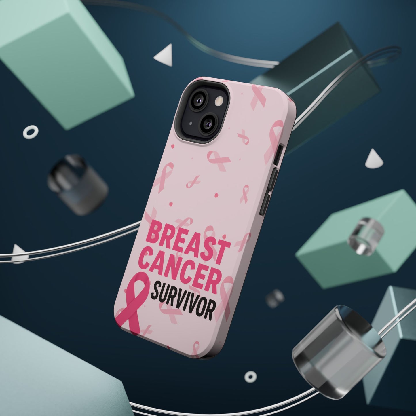 Breast Cancer Survivor Magnetic Phone Case, Impact-Resistant, Pink Ribbon for Iphone