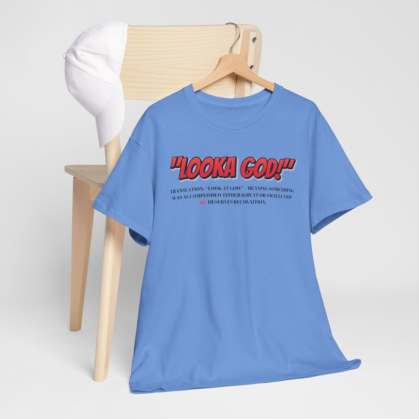 Inspirational Unisex Heavy Cotton Tee - "Looka God!" Motivational Apparel