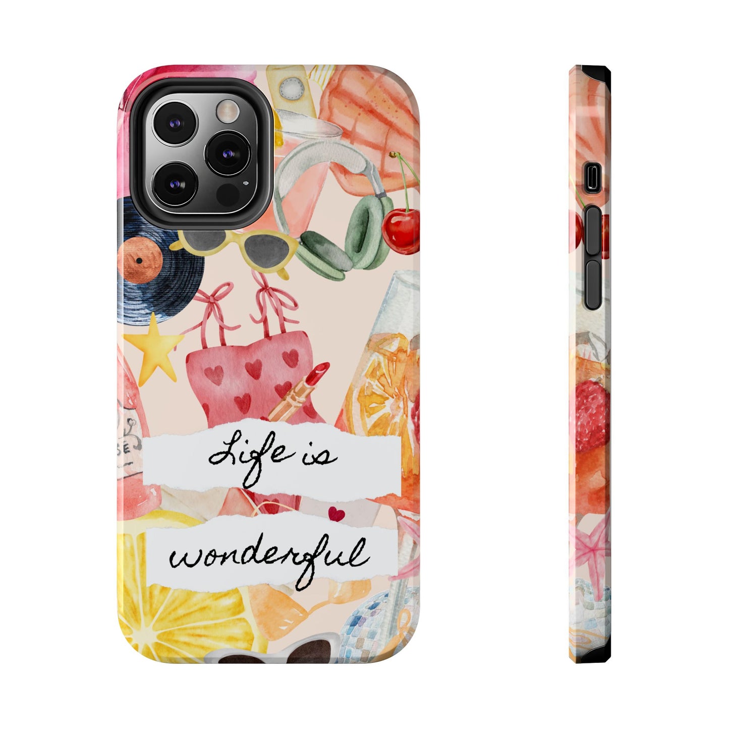 Life is Wonderful, Stylish Phone Cover, Cute Phone Accessory, Gift for Her, Summer Vibe Phone Case