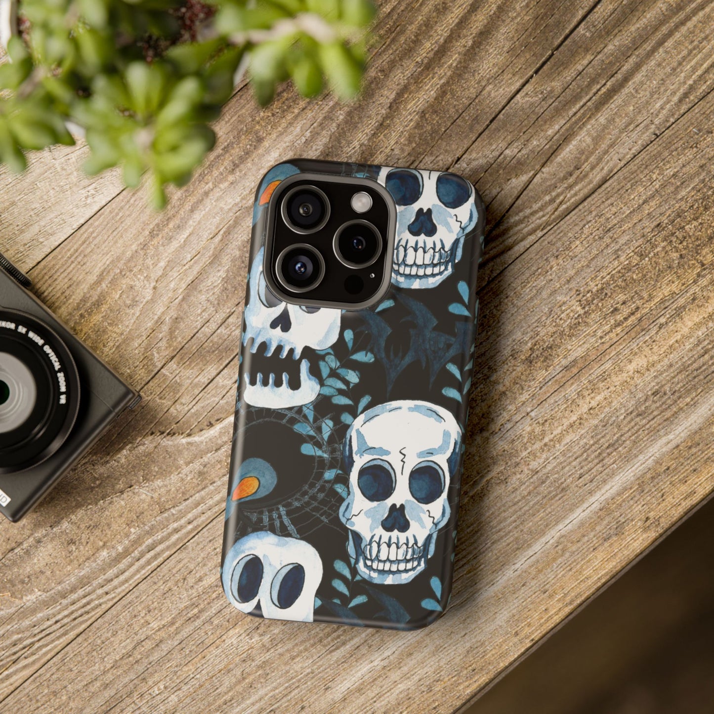 Phone Case - Skull Magnetic Impact-Resistant Case - Halloween - FREE Shipping for Iphone