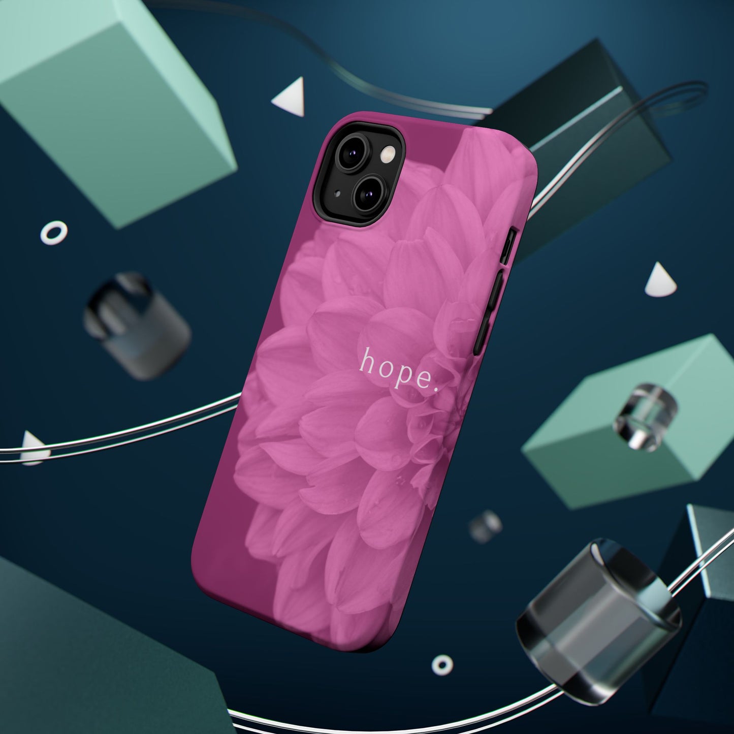 Hopeful, Inspirational Pink Flower Design Phone Case