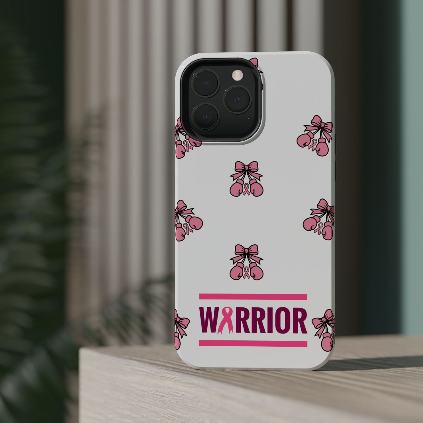 Warrior Bow Pink Magnetic Phone Case, Support Breast Cancer Awareness, Gift for Cancer Fighters for Iphone