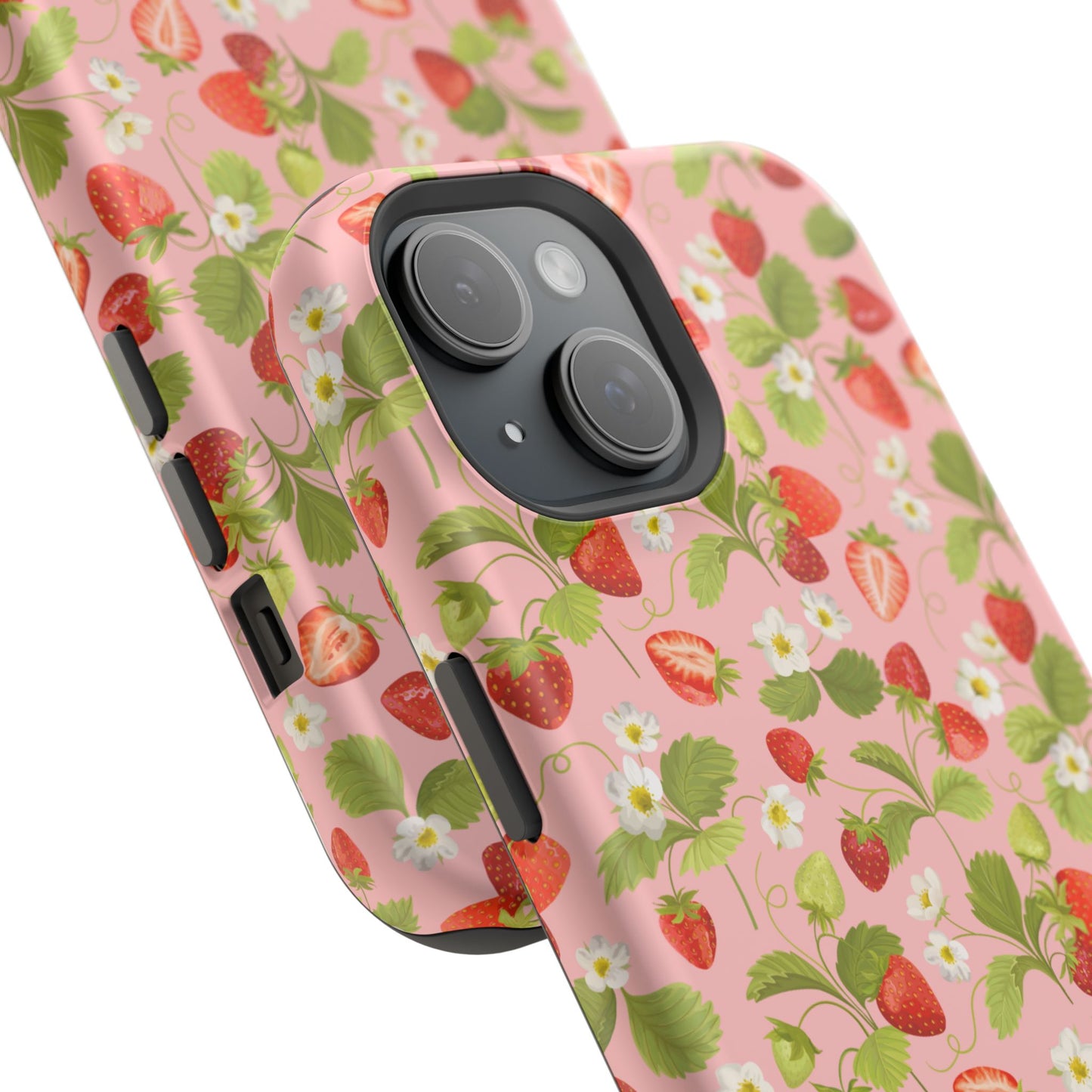 Strawberry Pattern Magnetic Phone Case, Fruit Lover’s Accessory, Cute Gift, Summer Vibe, Phone Protection