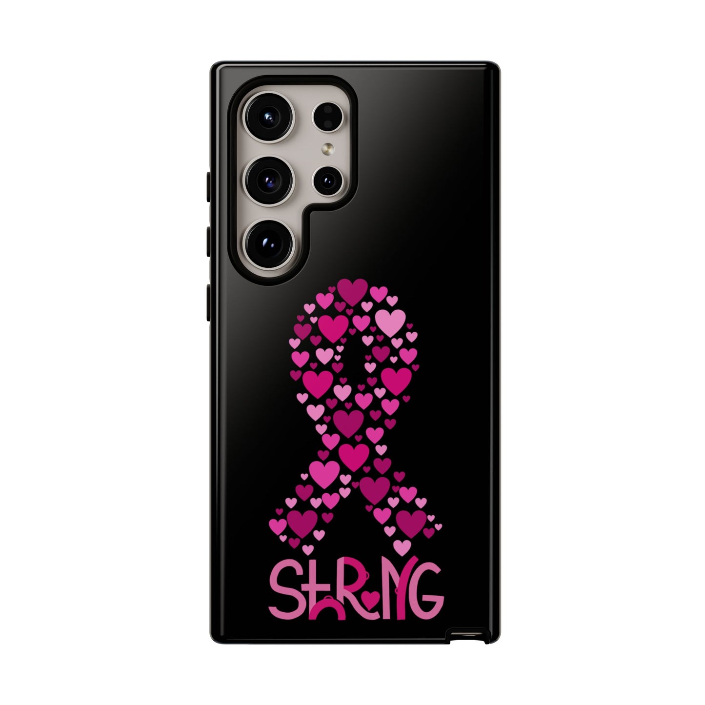 Pink Ribbon Phone Case - Strong Heart Design, Cancer Awareness, Gift for Supporters for Samsung