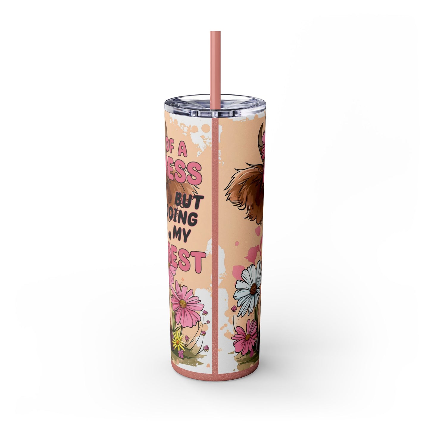 Cute Cow Tumbler with Straw | 20oz |A BIT OF A MESS BUT I'M DOING MY BEST Gift for Birthdays & Special Occasions