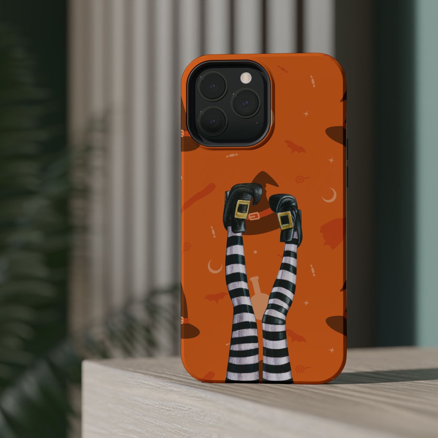 Halloween Magnetic Phone Case, Spooky Design, Witch Legs for Iphone