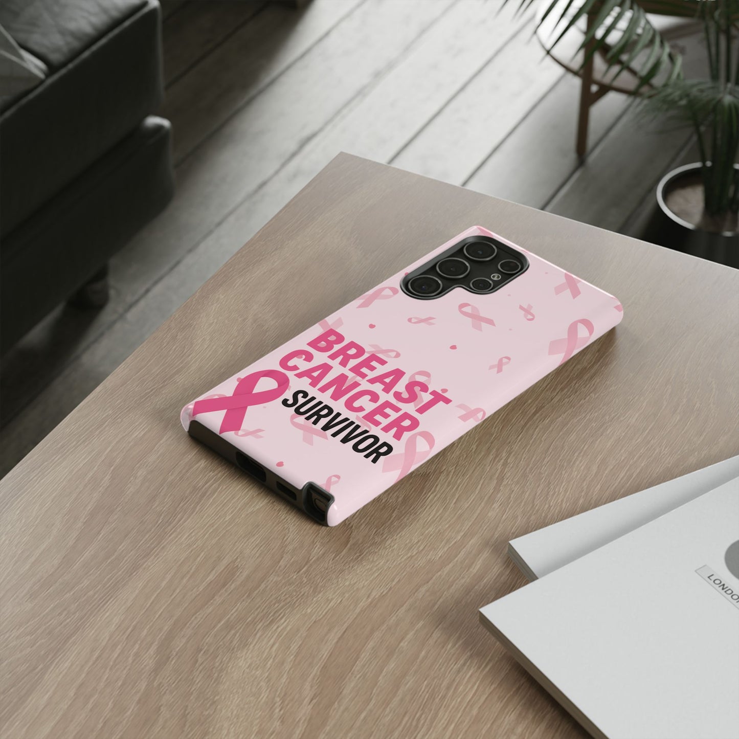 Breast Cancer Survivor Phone Case, Cancer Awareness, Pink Ribbon Design, Tough Cases for Samsung