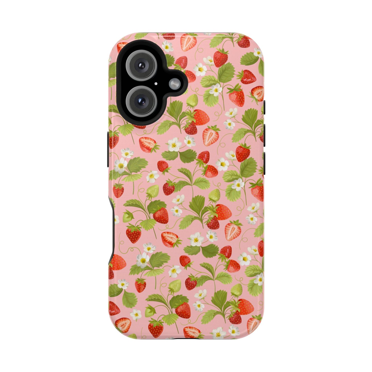 Strawberry Pattern Magnetic Phone Case, Fruit Lover’s Accessory, Cute Gift, Summer Vibe, Phone Protection