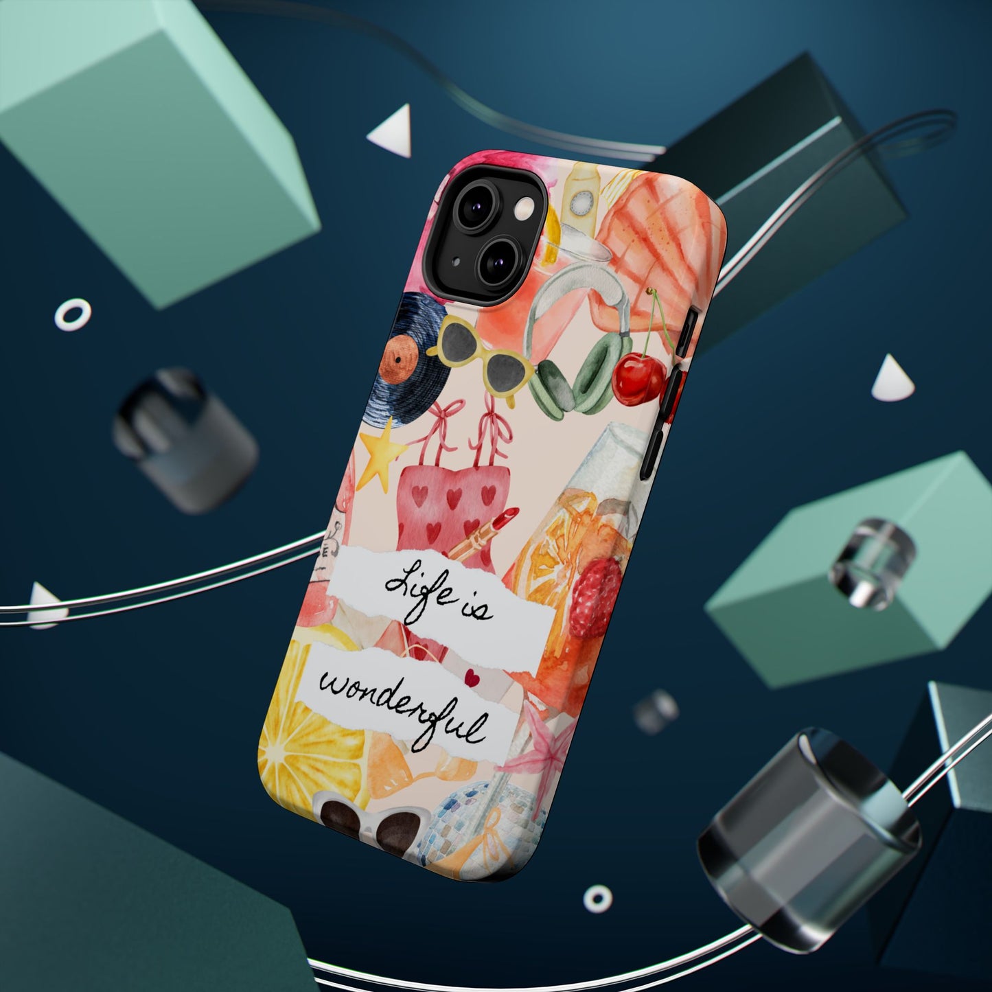 Life is Wonderful, Stylish Phone Cover, Cute Phone Accessory, Gift for Her, Summer Vibe Phone Case