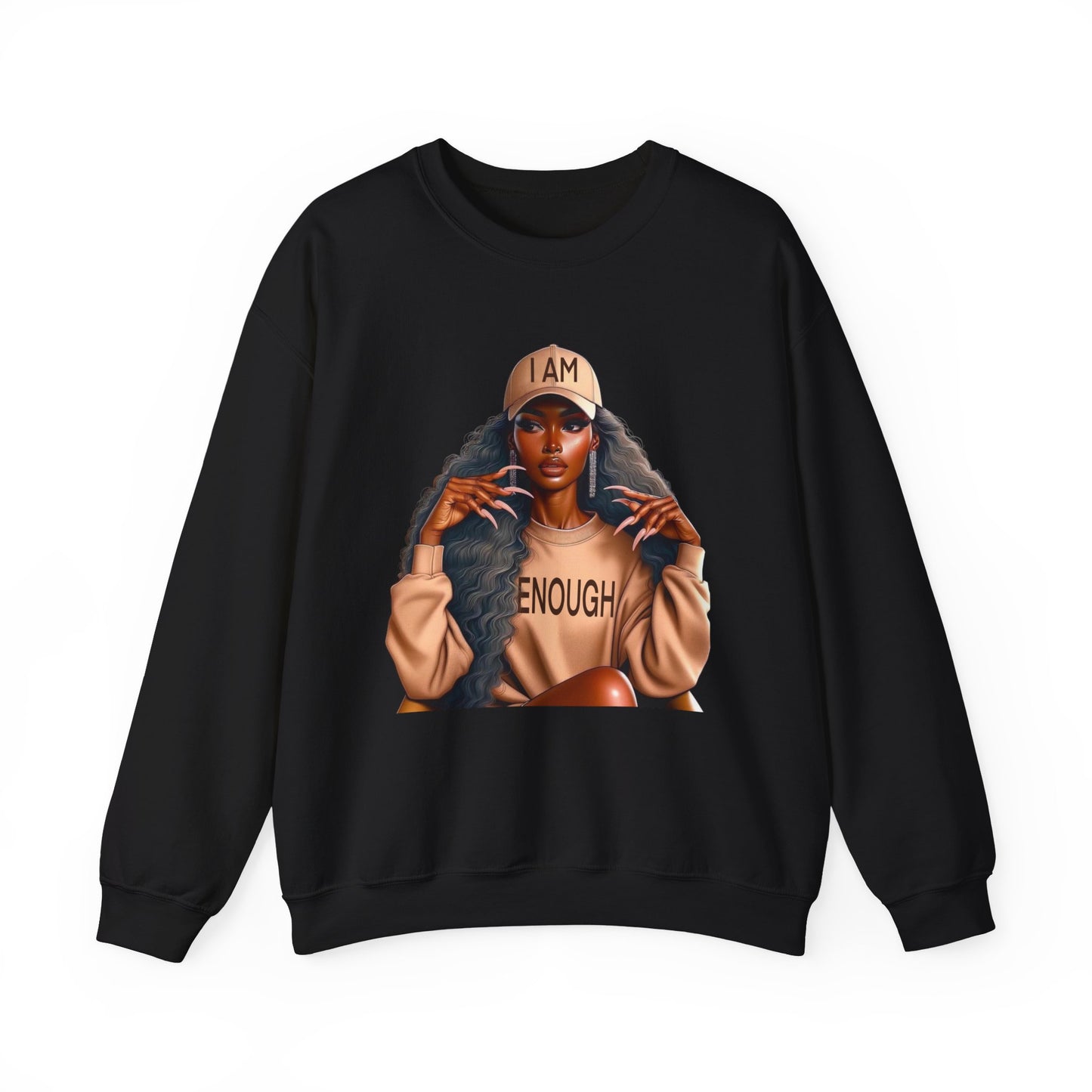 Empowered Statement Crewneck Sweatshirt - 'I AM ENOUGH' Design