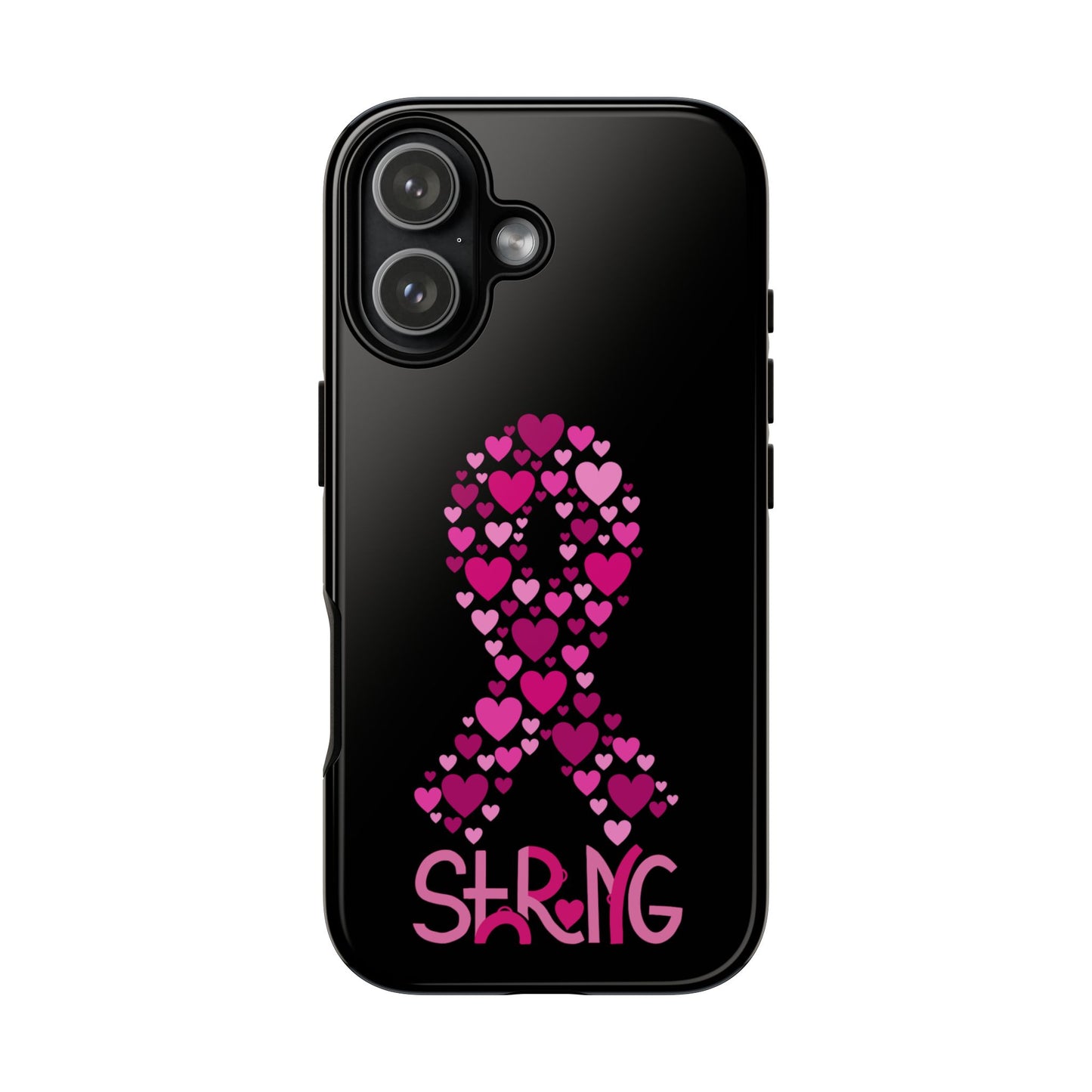 Pink Ribbon Phone Case - Strong Heart Design, Cancer Awareness, Gift for Supporters for IPhone