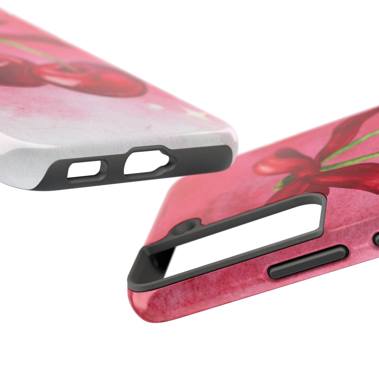 Red Watercolor Cherry and Bow Phone Case