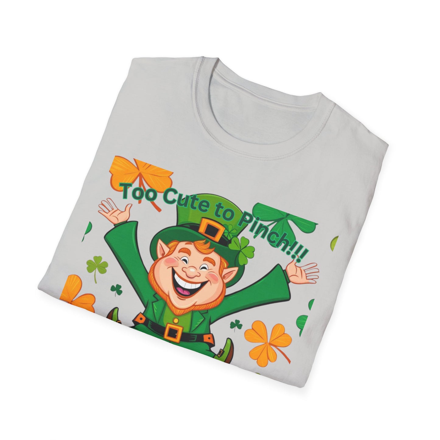 Cute St. Patrick's Day T-Shirt - 'Too Cute to Pinch' Unisex Softstyle Tee