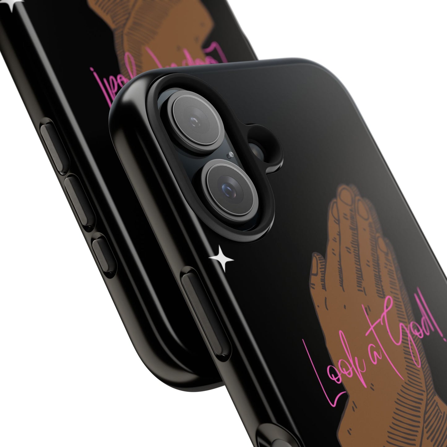 Phone Cases - 'Look at God' Praying Hands Religious Design Tough Case for iPhone