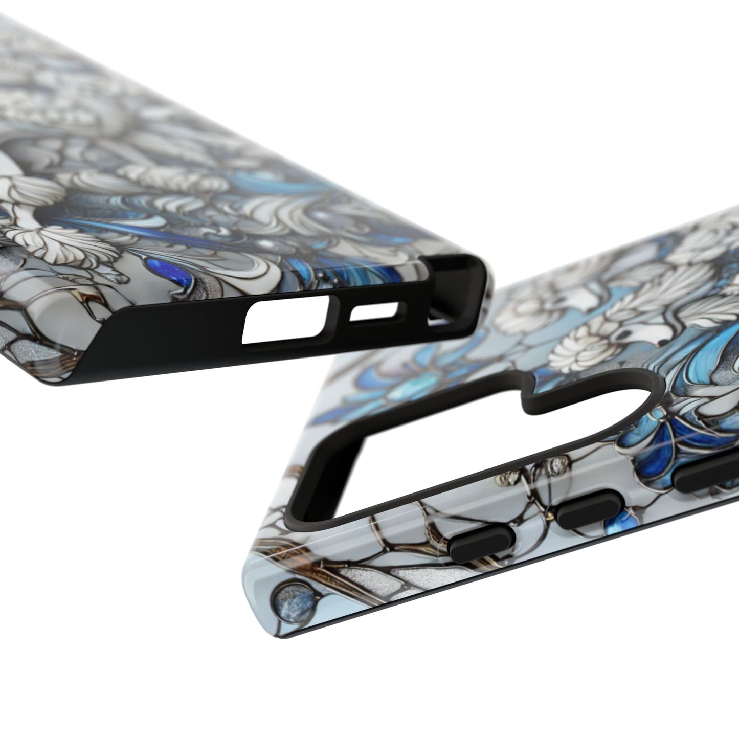 Phone Case - Elegant Blue and White Poodle Art for Samsung Phone