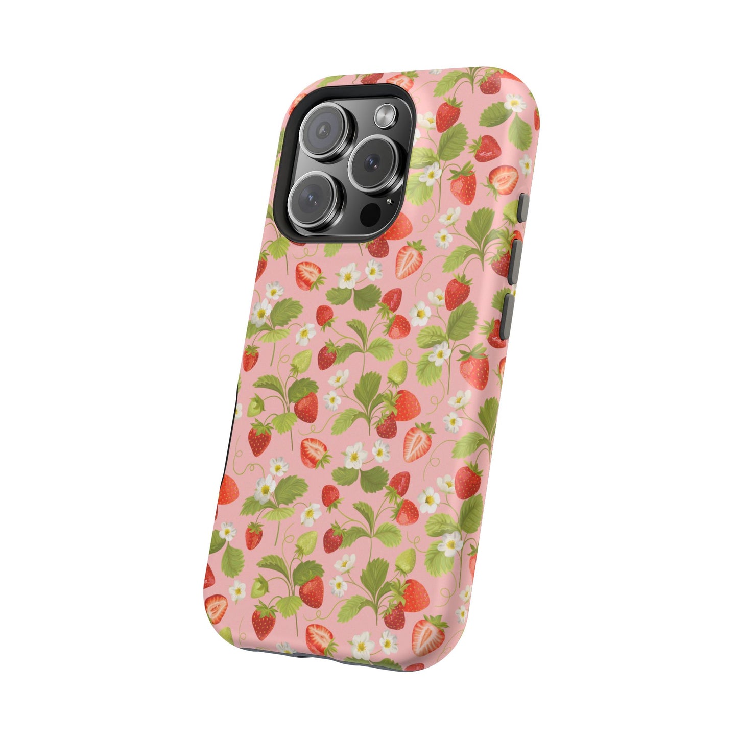 Strawberry Pattern Magnetic Phone Case, Fruit Lover’s Accessory, Cute Gift, Summer Vibe, Phone Protection